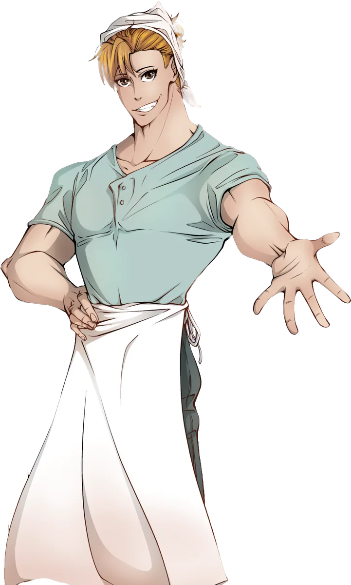 Uno dei quattro chef di Yatai, con la mano tesa.